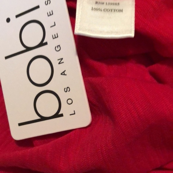 Bobi Top Long Sleeve Cropped Boxy Fit Red NWT Size XS - Picture 7 of 8
